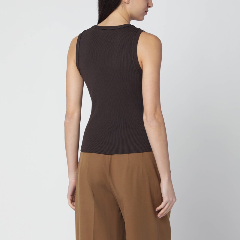Loewe Brown Ribbed Viscose-blend Tank Top In Brown