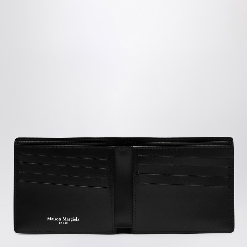 Maison Margiela Black Leather Bi-fold Wallet In Black
