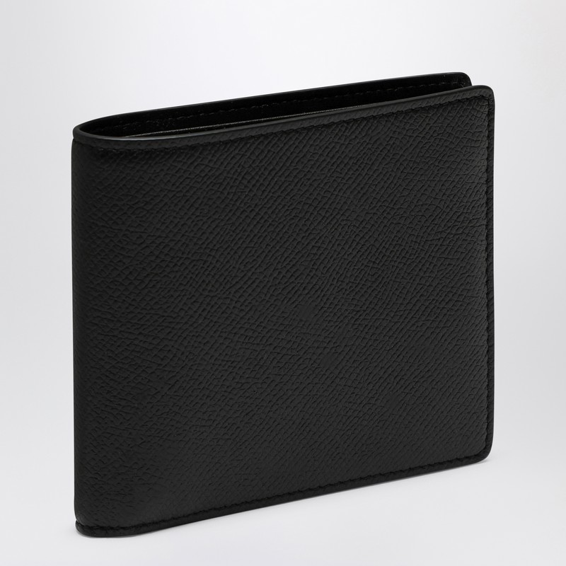 Maison Margiela Black Leather Bi-fold Wallet In Black
