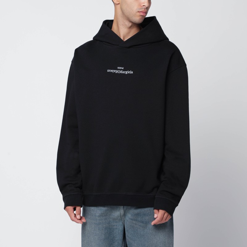 Black hoodie with reversed logo