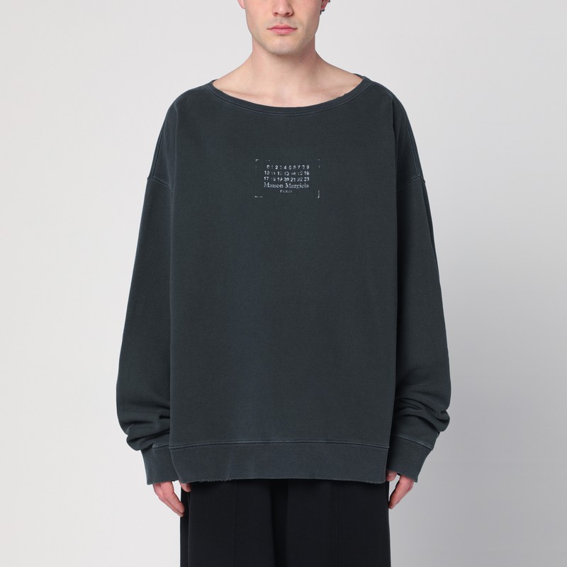 Faded black sweatshirt with printed logo