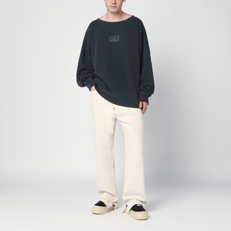 Maison Margiela Ecru Cotton Trousers Men In Metallic