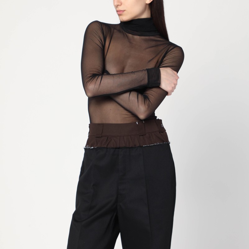 Body dolcevita semitrasparente nero - Maison Margiela - Modalova