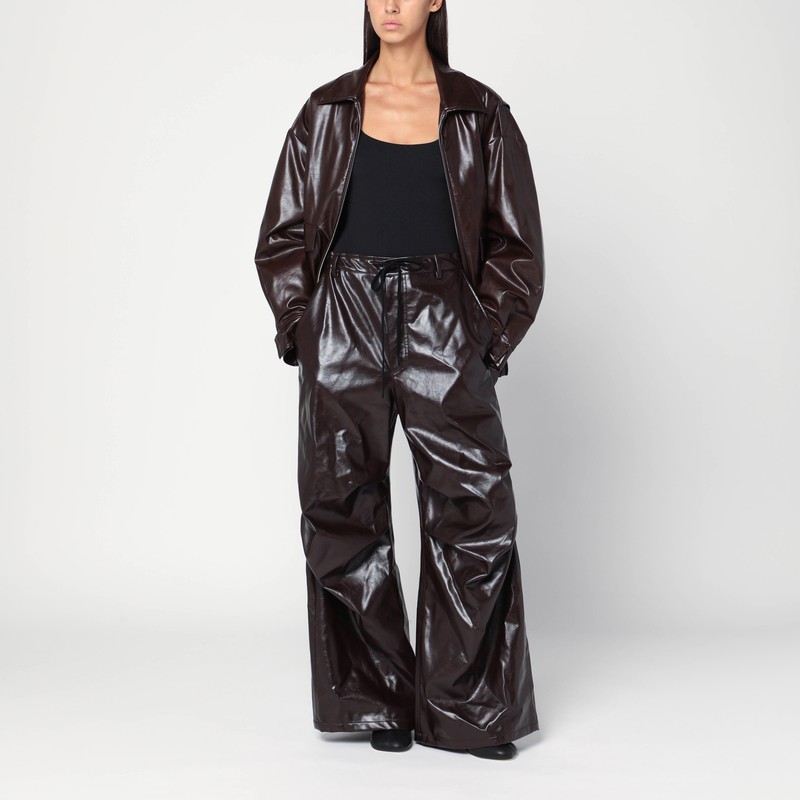 Mm6 Maison Margiela Burgundy Faux Leather Jacket In Burgundy