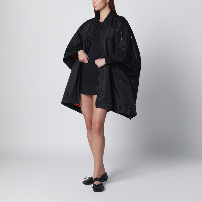 Cappa in nylon imbottito nera