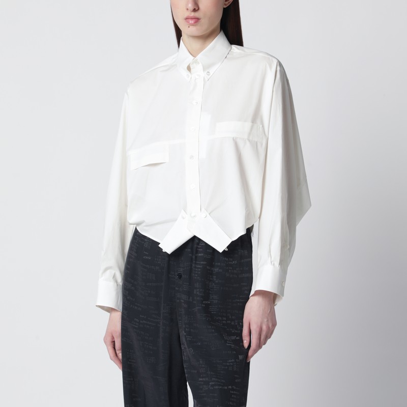 White cotton shirt with mirrored effect
