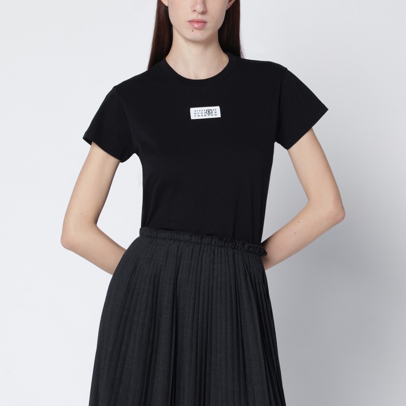 Mm6 Maison Margiela Mm6 By Maison Margiela Numeric Cotton Jersey T-shirt In Black
