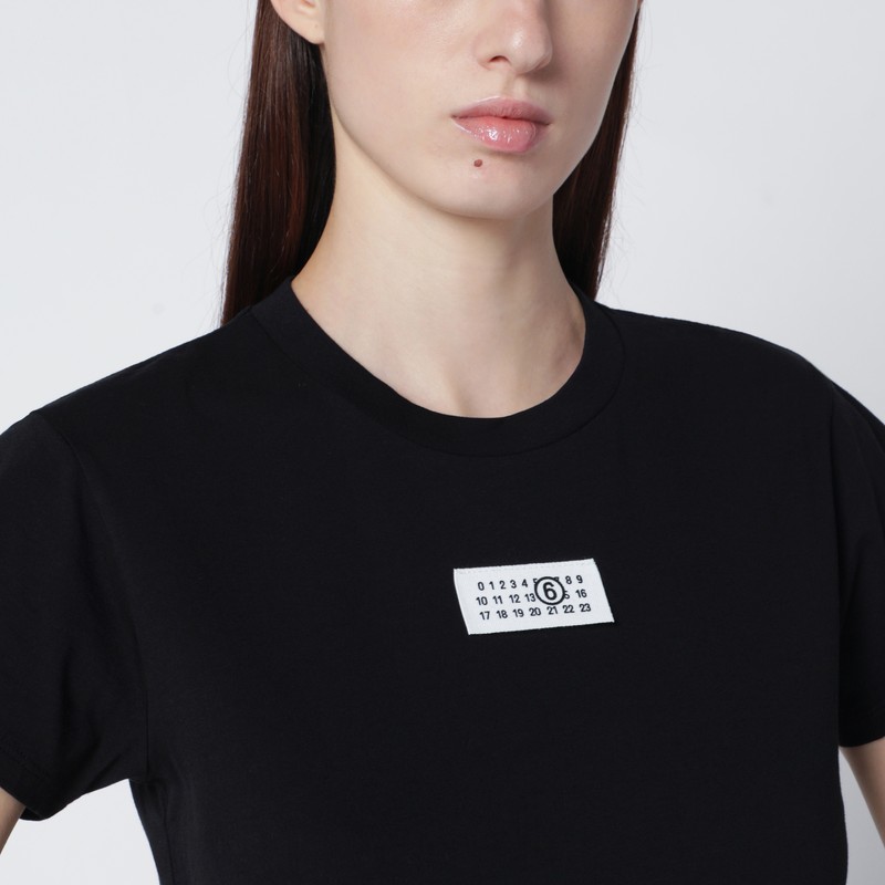 Mm6 Maison Margiela Mm6 By Maison Margiela Numeric Cotton Jersey T-shirt In Black