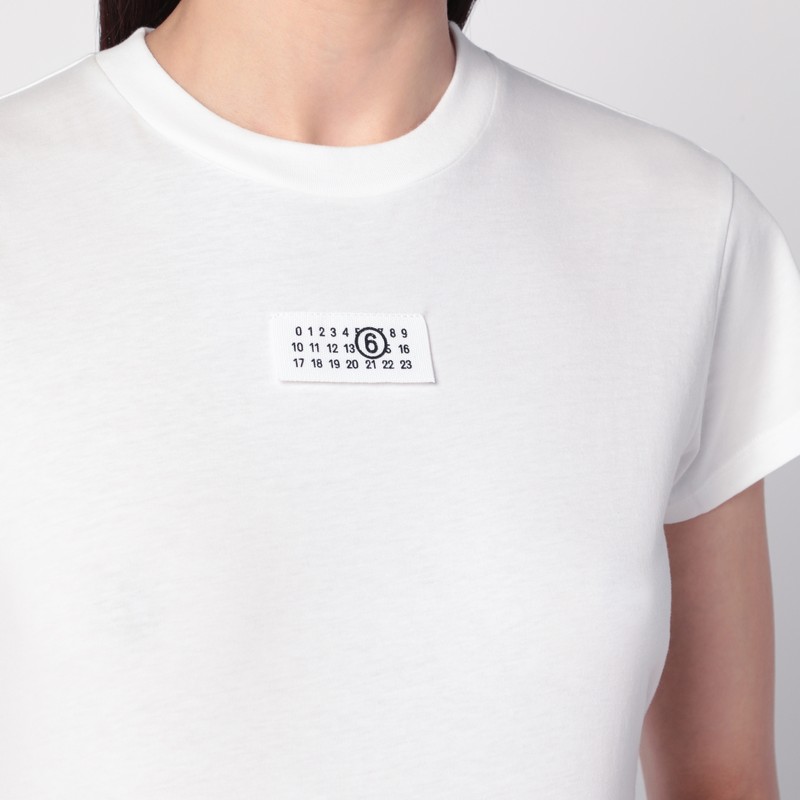 Mm6 Maison Margiela Numeric Cotton Jersey T-shirt In White