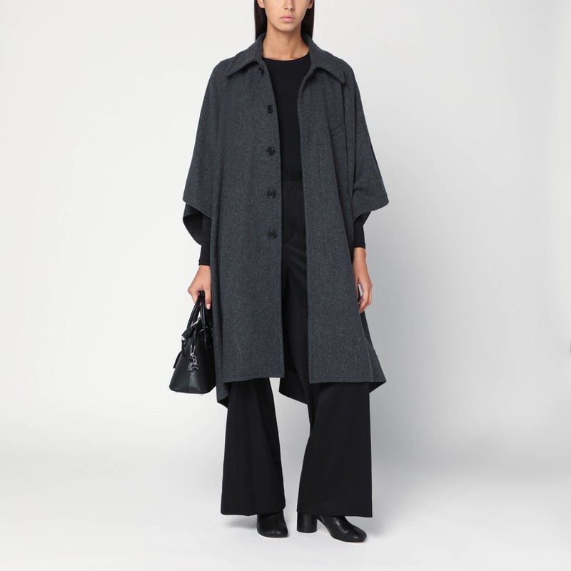 Mm6 Maison Margiela Wide-leg Satin Panel Pants In Black