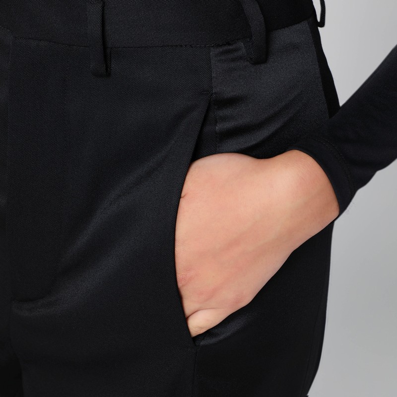 Mm6 Maison Margiela Wide-leg Satin Panel Pants In Black