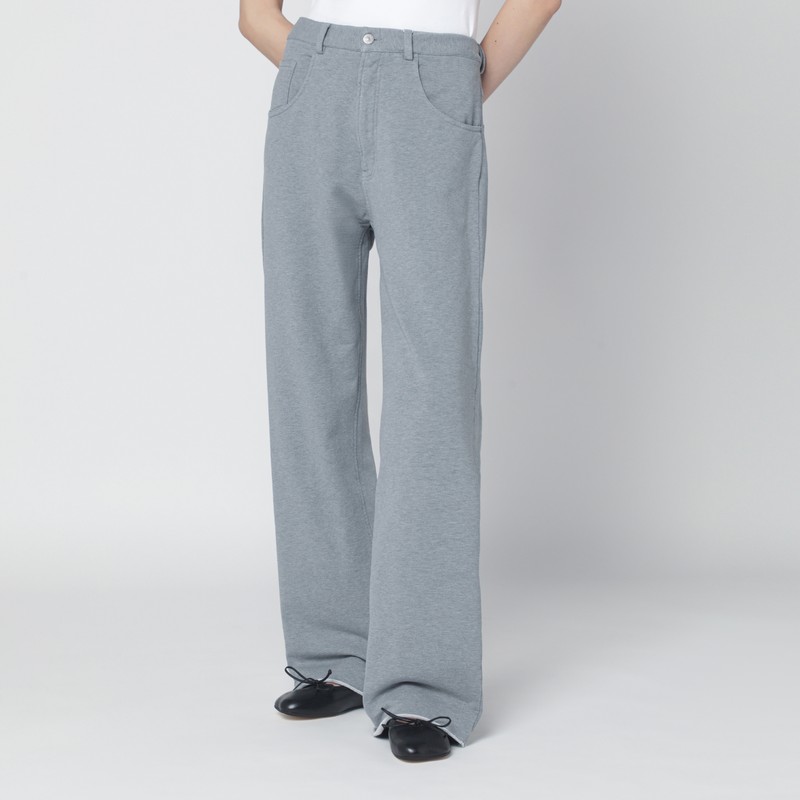 Grey mélange cotton trousers