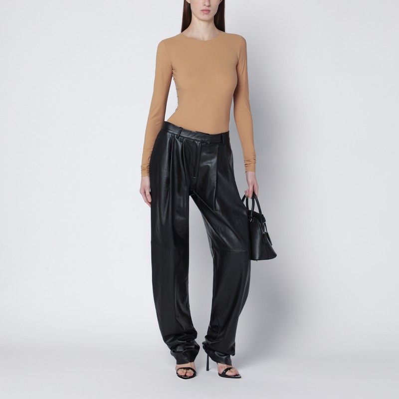 Mm6 Maison Margiela Skin-tone Bodysuit In Lycra Jersey In Burgundy