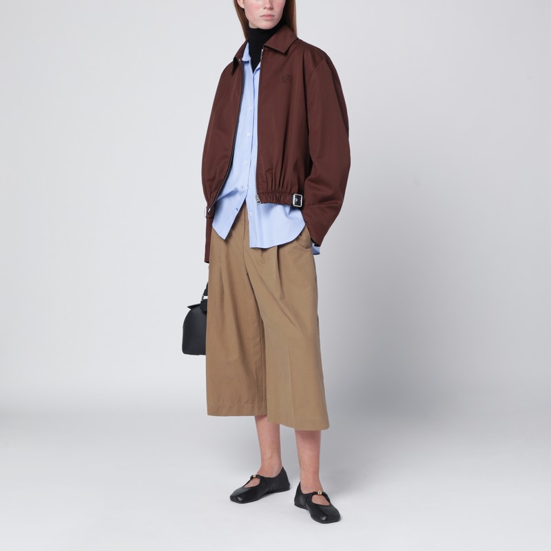 Loewe Coffee-colored Jacket With Silk And Cotton Belt In Brown