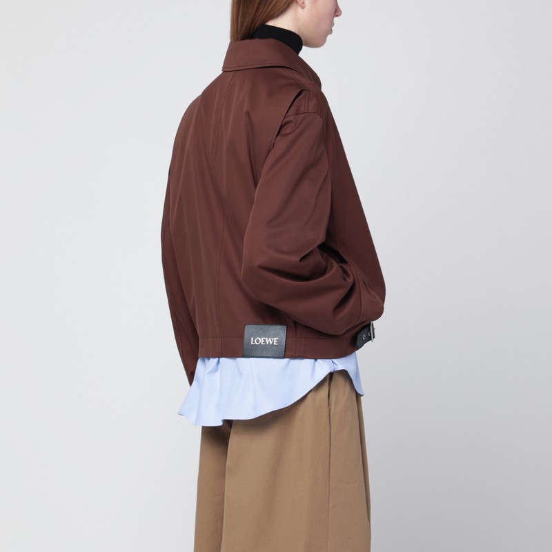 Loewe Coffee-colored Jacket With Silk And Cotton Belt In Brown