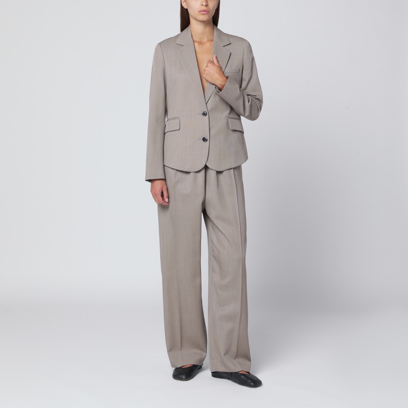 Loewe Beige Mélange Wool Jacket In Sand