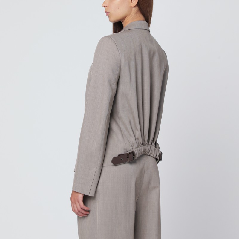 Loewe Beige Mélange Wool Jacket In Sand