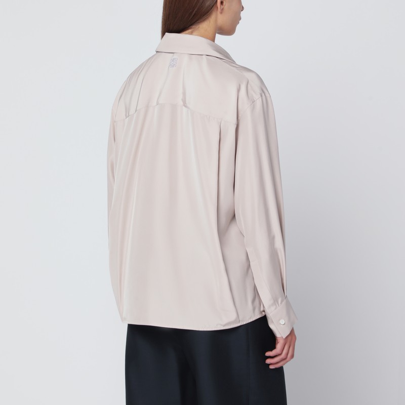 Loewe Light Pink Draped Silk Shirt In Pink