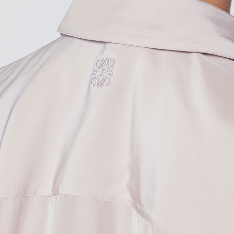 Loewe Light Pink Draped Silk Shirt In Pink