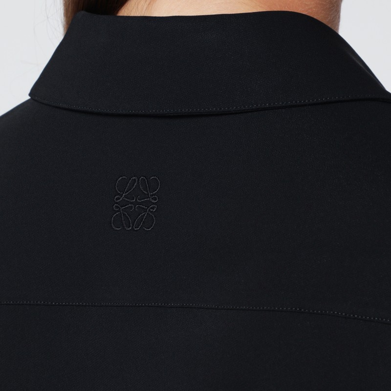 Loewe Black Stretch Viscose Belted Dress In Black