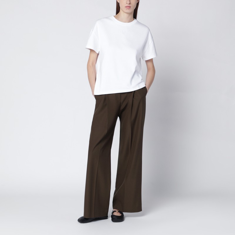 Loewe White Asymmetrical Cotton-blend T-shirt In White