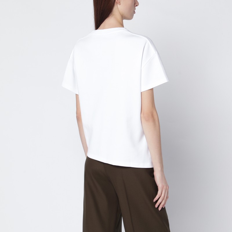 Loewe White Asymmetrical Cotton-blend T-shirt In White