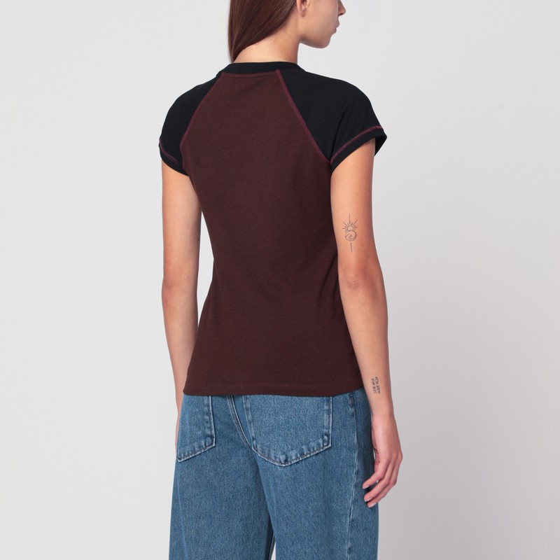 Loewe Black/burgundy Slim T-shirt In Black
