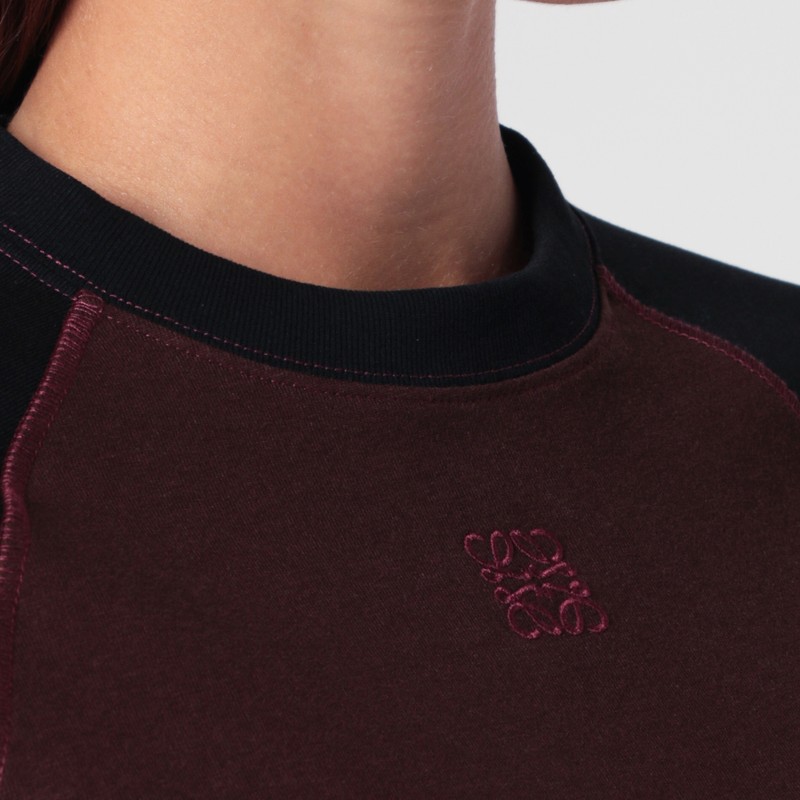 Loewe Black/burgundy Slim T-shirt In Black