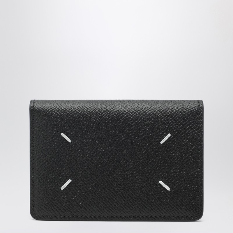 Black leather credit card holder