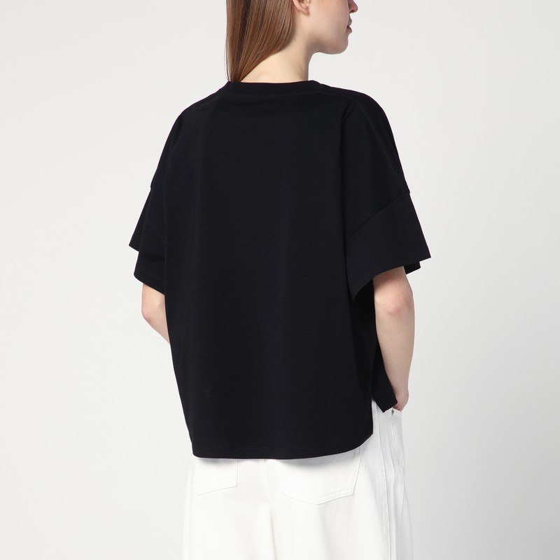 Loewe Black T-shirt With Anagram Embroidery In Terry Cloth In Black