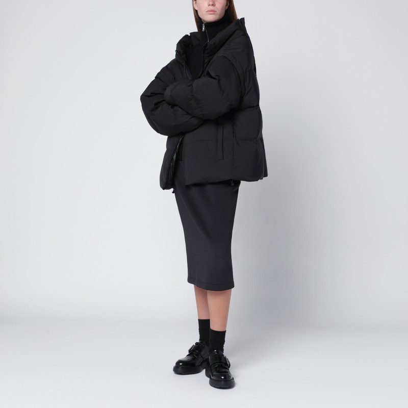 Mm6 Maison Margiela Transformable Padded Black Jacket In Black