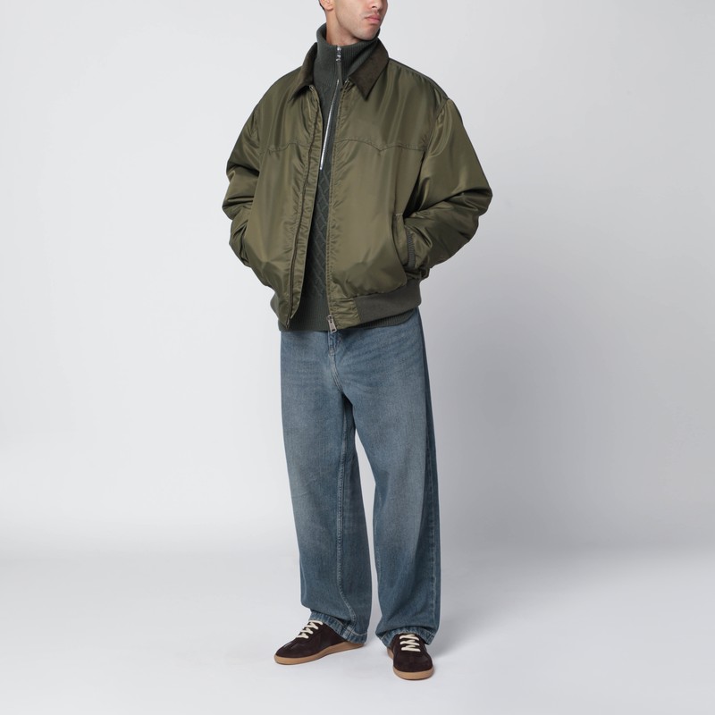 Maison Margiela Khaki Green Zip Jacket In Green