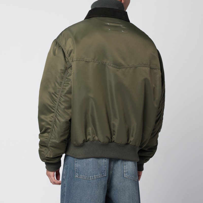 Maison Margiela Khaki Green Zip Jacket In Green