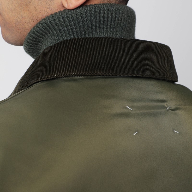 Maison Margiela Khaki Green Zip Jacket In Green