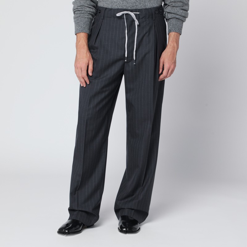 Grey pinstripe wool trousers