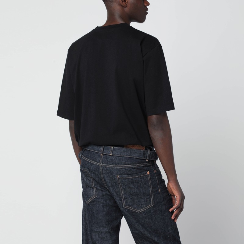 Magliano X D2 Black T-shirt With Logo Print In Black