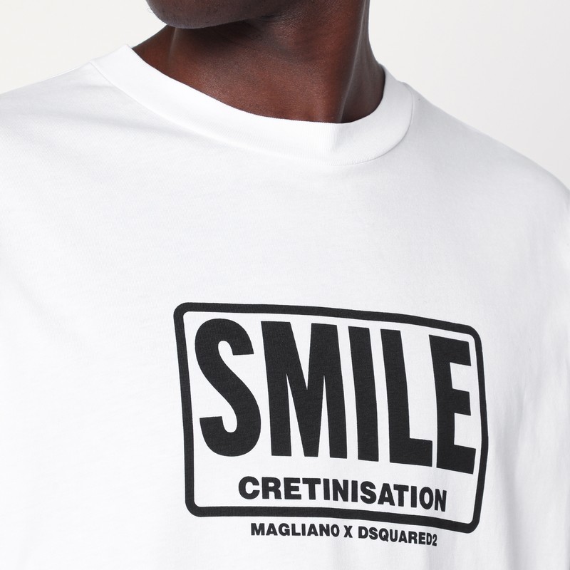 Magliano X D2 White T-shirt With Logo Print In White