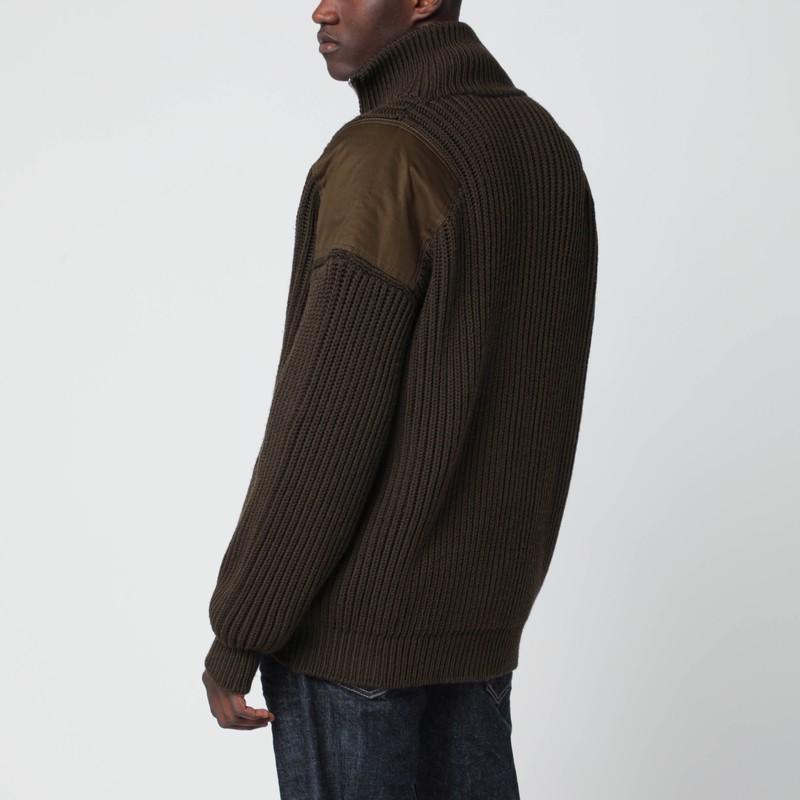 Magliano X D2 Military Green Wool Zip-up Cardigan In Green