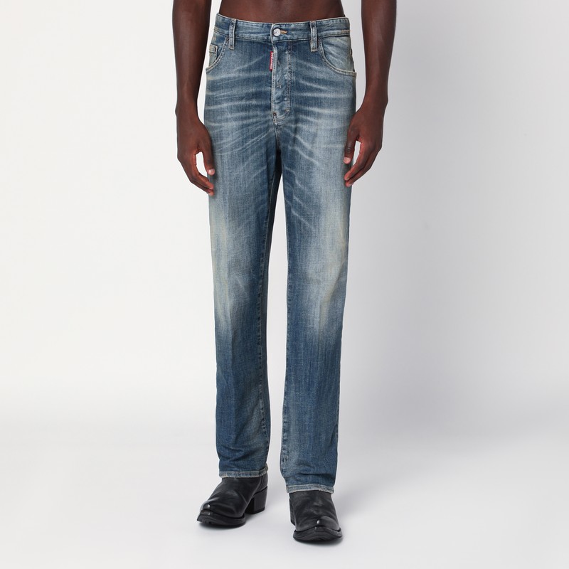 Faded blue jeans