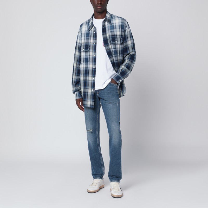 Dsquared2 Checked Pattern Shirt With Pockets And Collar In Multi
