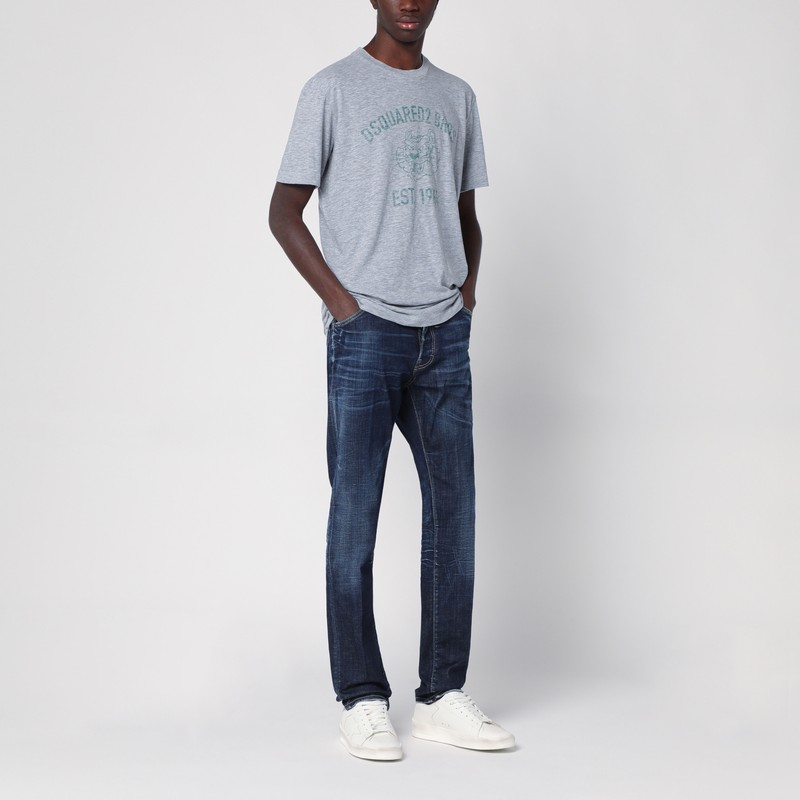 Dsquared2 Bros Logo Print Crewneck T-shirt In Grey
