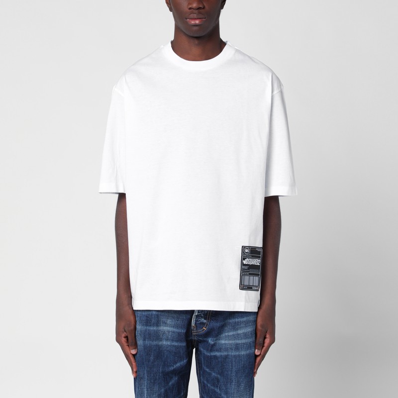 Dsquared2 Logo Patch Crewneck T-shirt In White