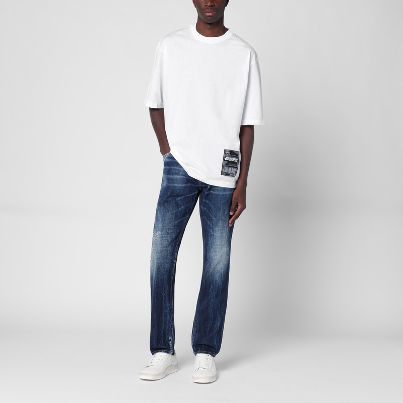 Dsquared2 Logo Patch Crewneck T-shirt In White