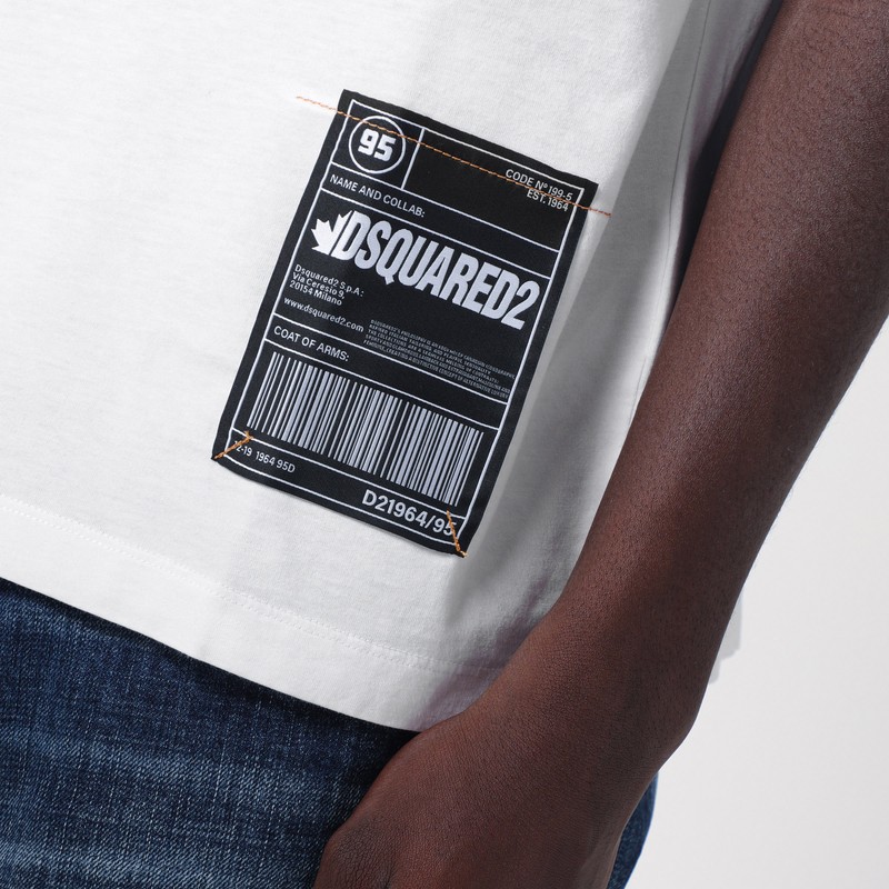 Dsquared2 Logo Patch Crewneck T-shirt In White