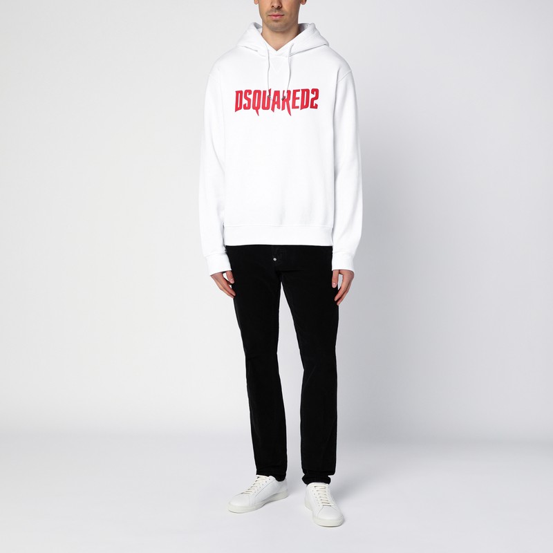 Dsquared2 Logo-printed Hooded Sweatshirt In White