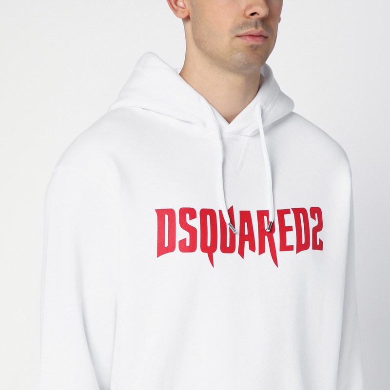 Dsquared2 Logo-printed Hooded Sweatshirt In White