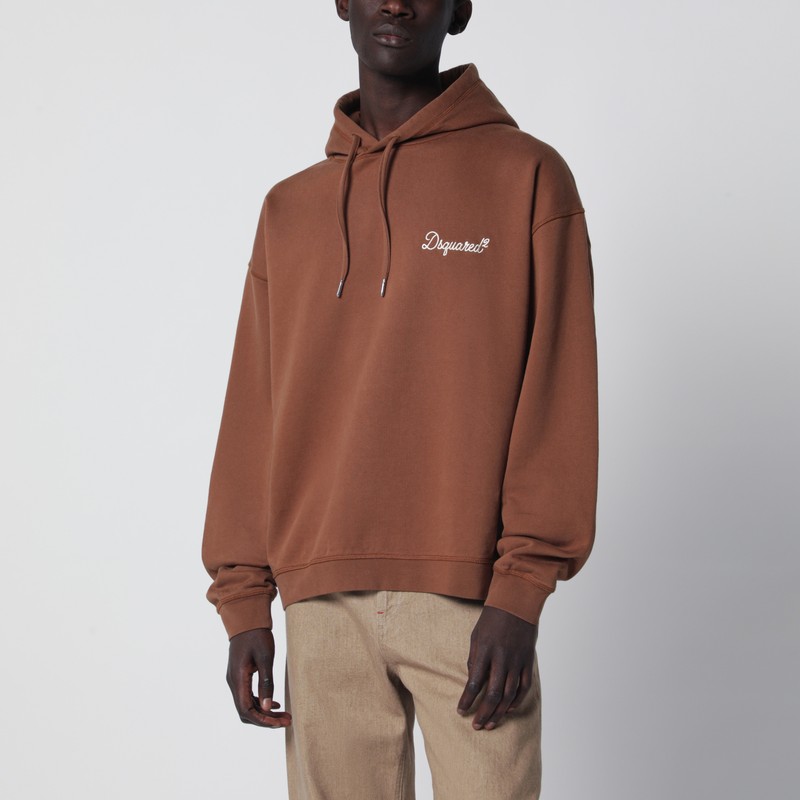 Brown relaxed-fit sweatshirt with logo