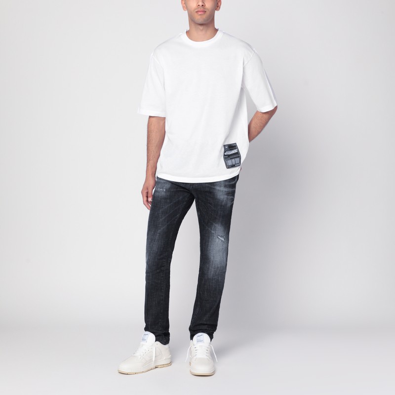 Dsquared2 Black Stretch Denim Cool Guy Jeans In Blue
