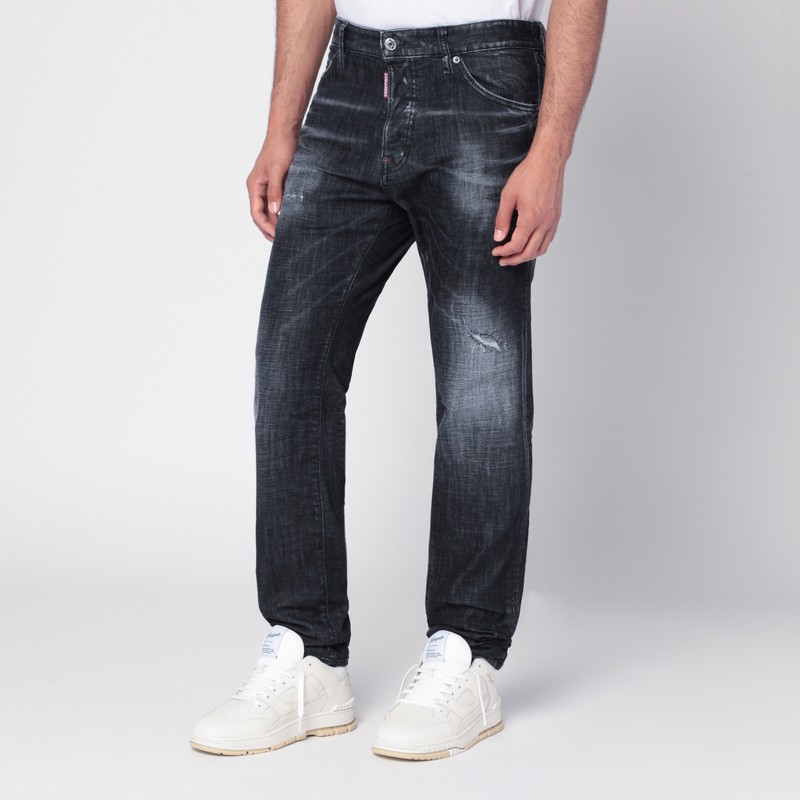 Dsquared2 Black Stretch Denim Cool Guy Jeans In Blue