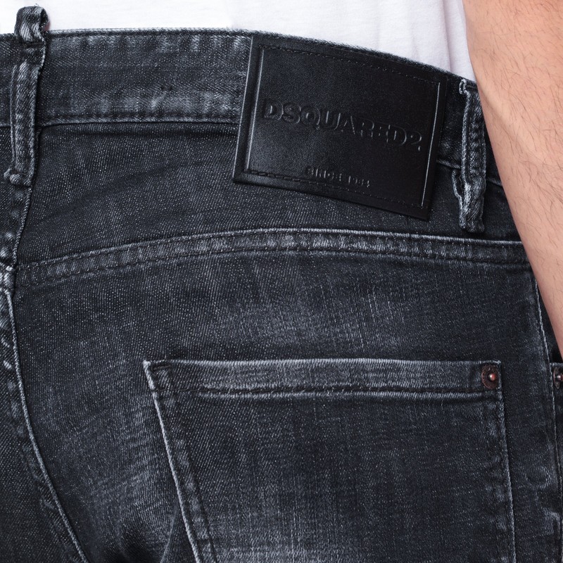 Dsquared2 Black Stretch Denim Cool Guy Jeans In Blue